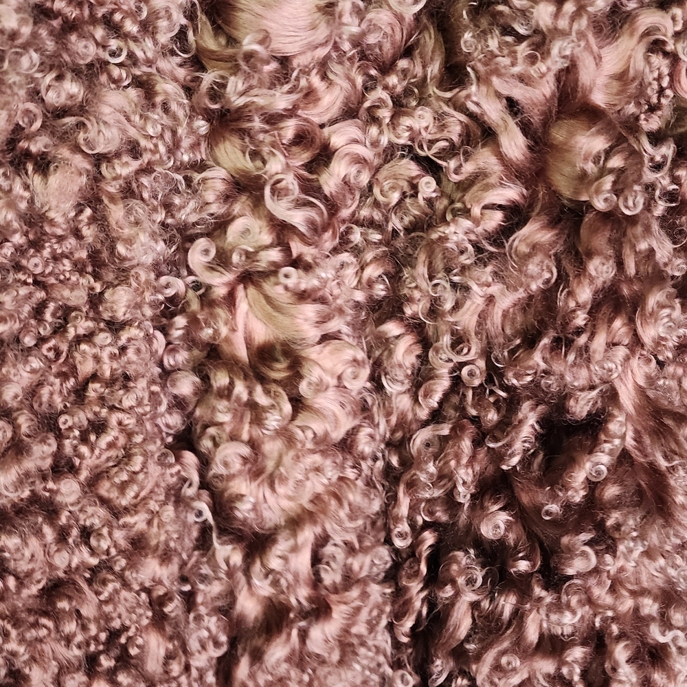 Mongolian lamb fur extra curly vintage winter coat